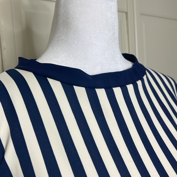 Jude Connally Women’s Navy Blue Striped Midi Dress Size Small - Picture 5 of 10
